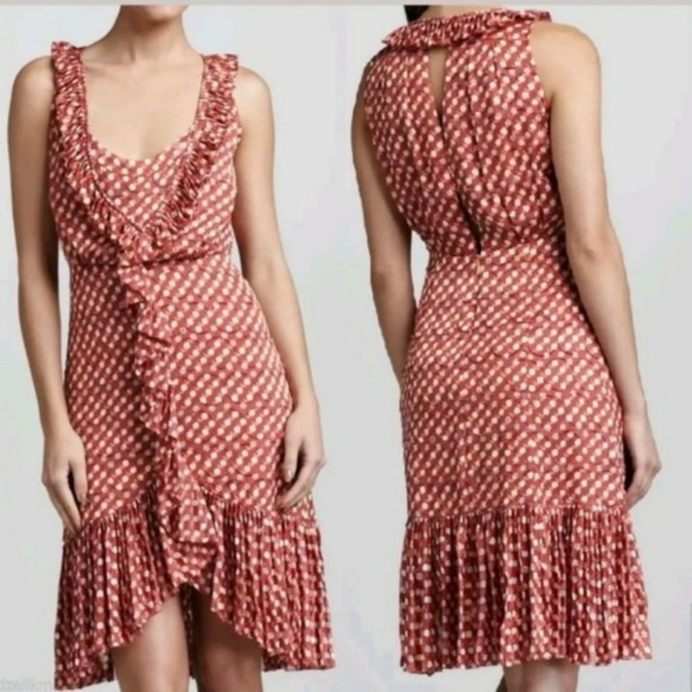 TORY BURCH Janetta Sleeveless Cascading Ruffle Dress Size 2